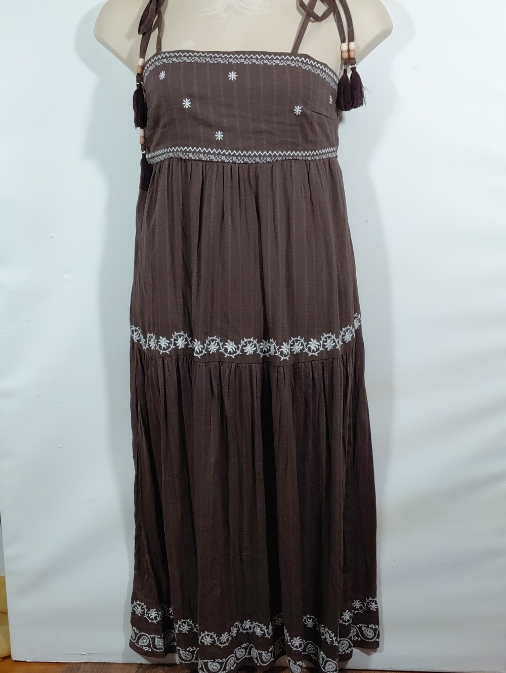 Ultra Flirt Brown Smocked Tank Top Midi Sundress XL